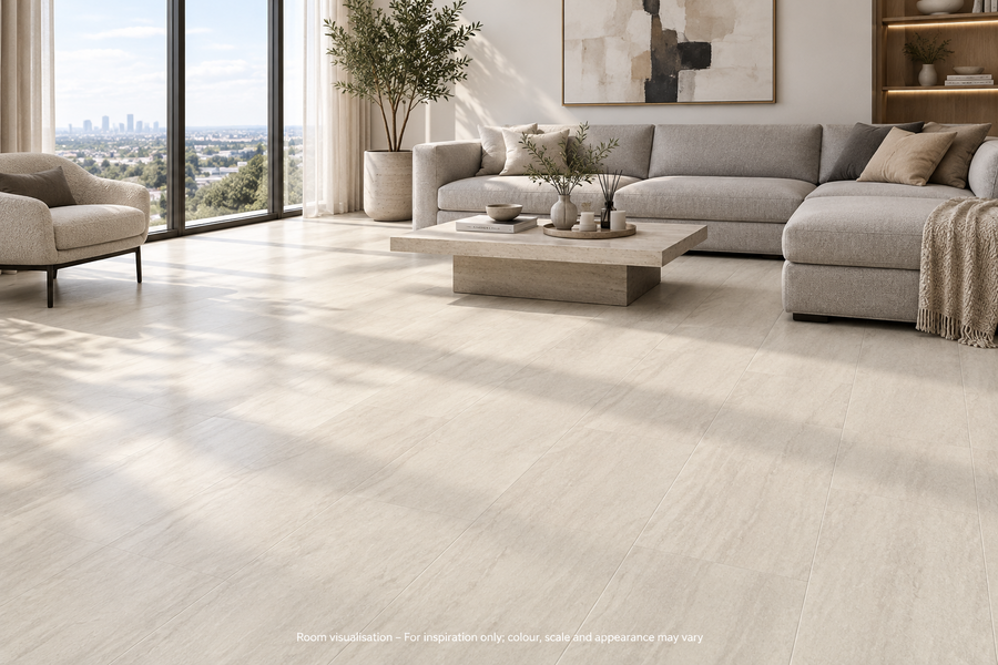 Karndean Art Select Silk Travertino in Living room