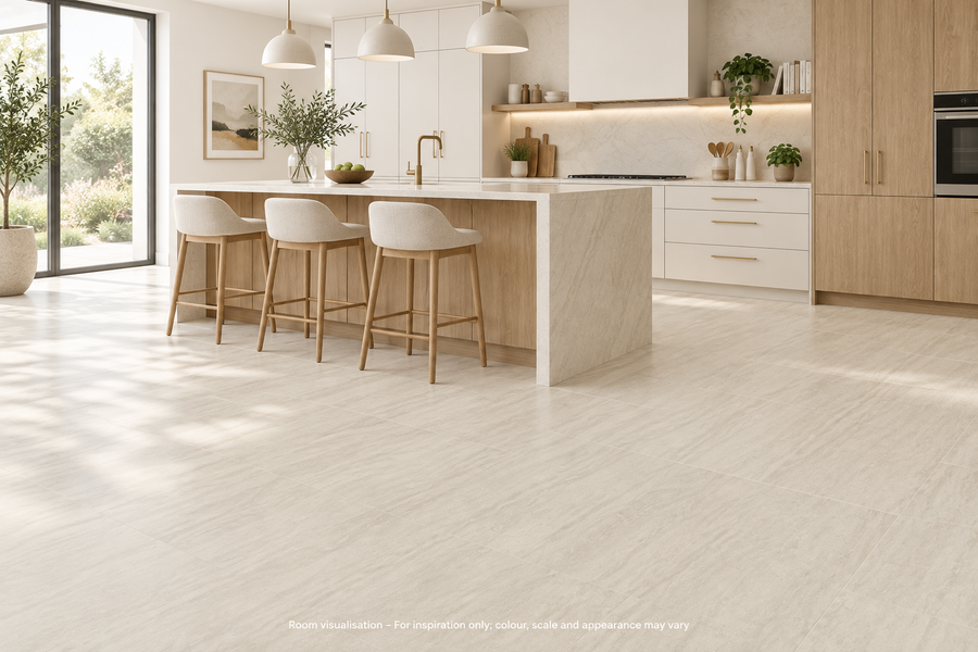 Karndean Art Select Silk Travertino in Kitchen