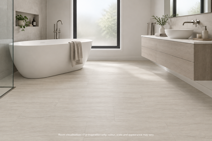 Karndean Art Select Silk Travertino in Bathroom