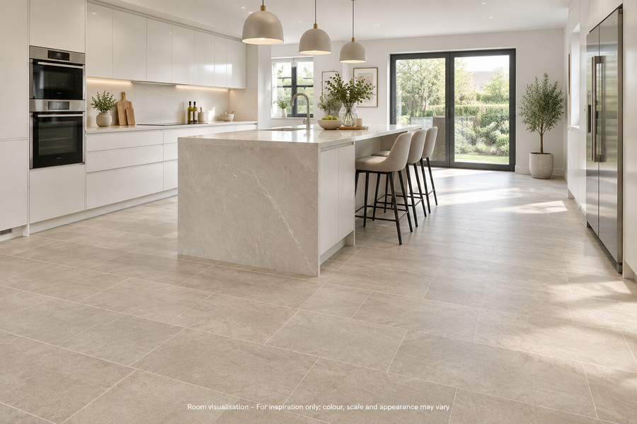 Karndean Knight Tile Portland Stone in Kitchen