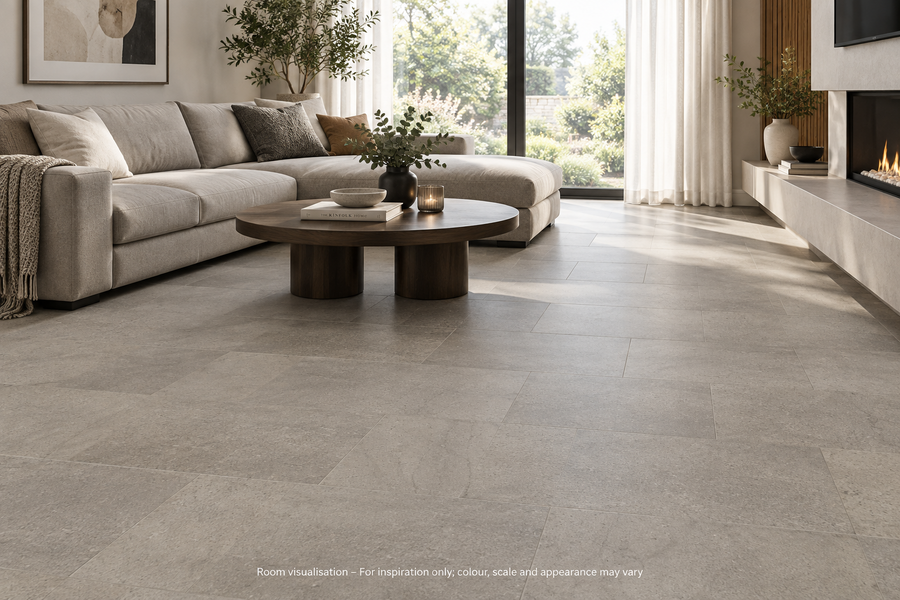 Karndean Knight Tile Honed Pebble Slate in Living room