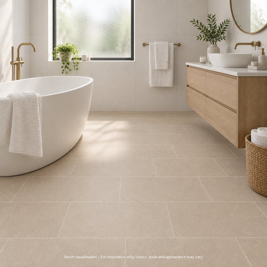 Karndean Knight Tile Natural Stone in Bathroom