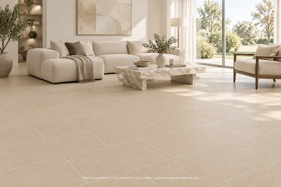 Karndean Knight Tile Natural Stone in Living room