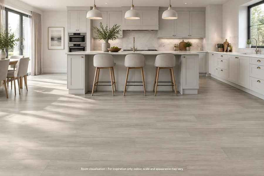 Karndean Van Gogh Gluedown Grey Brushed Oak in Kitchen