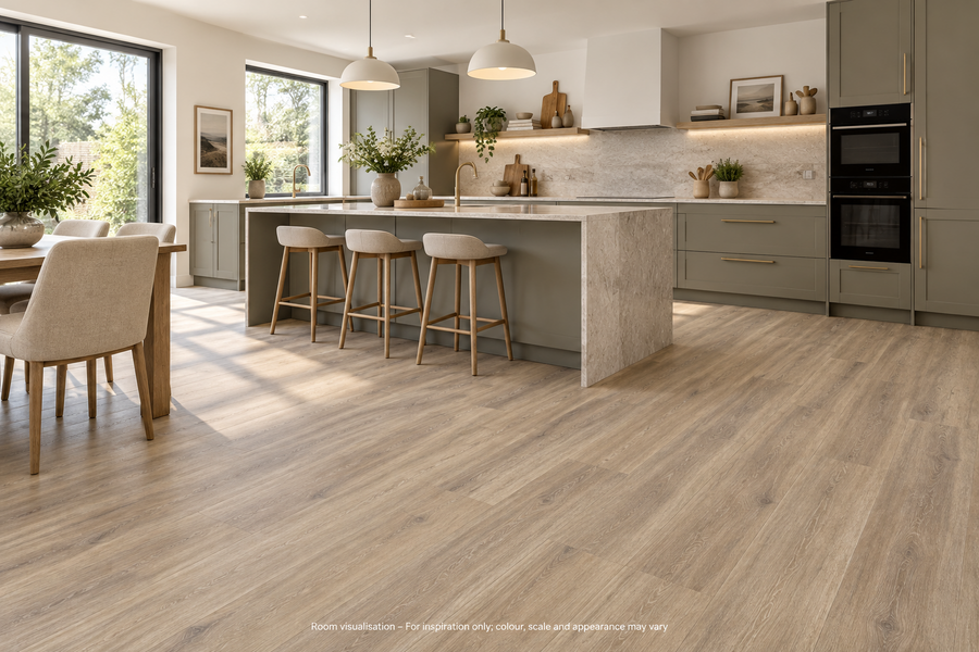 Karndean Van Gogh Rigid Core Baltic Washed Oak in Kitchen
