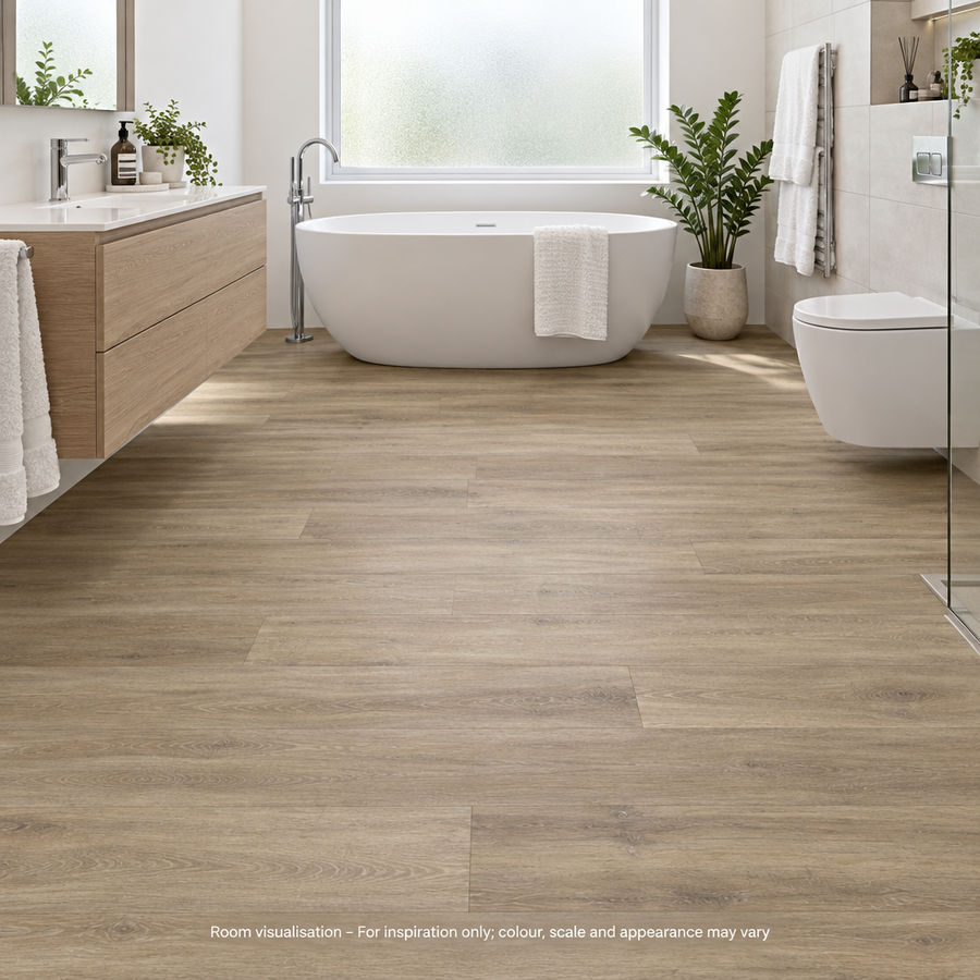 Karndean Van Gogh Rigid Core Baltic Washed Oak in Bathroom