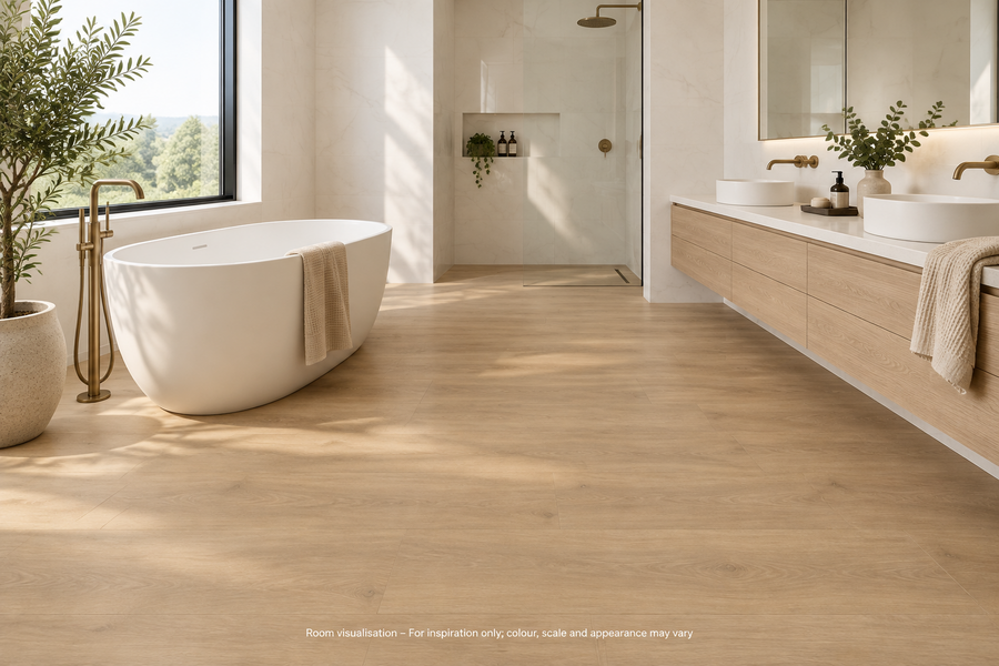 Karndean Van Gogh Canadian Nude Oak in Bathroom
