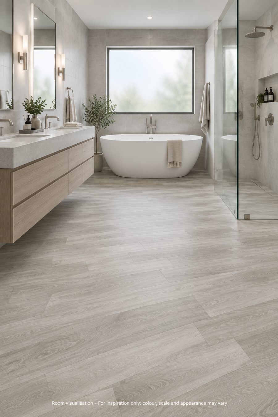 Karndean Van Gogh Texas Grey Ash in Bathroom