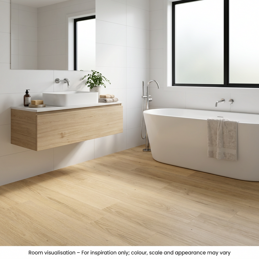 Karndean Knight Tile Gluedown Wells Acacia in Bathroom