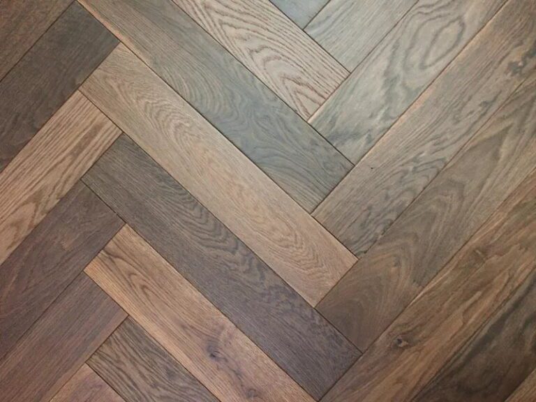 Elka 14mm Real Wood Herringbone Dark Smoked Oak