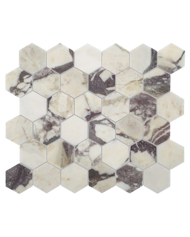 Fired Earth Calacatta Viola Hexagon Mosaic Marble Tile