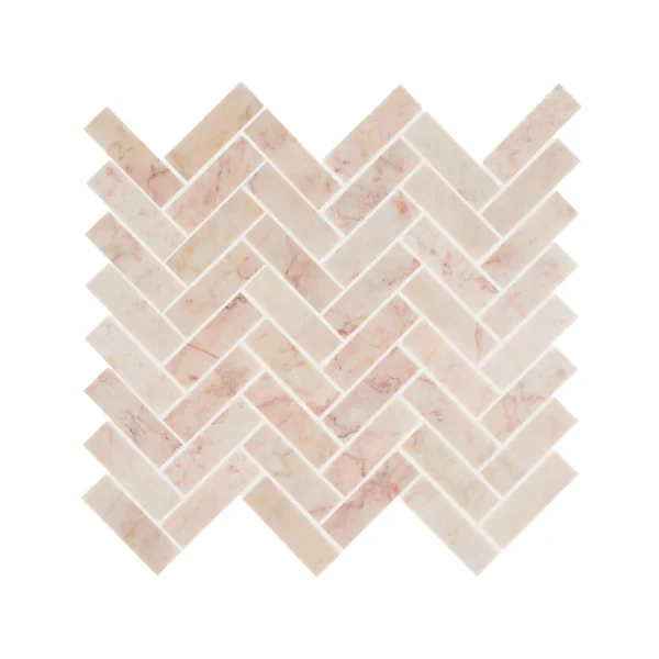 FIRED EARTH Aegean Pink Herringbone Mosaic - Image 3