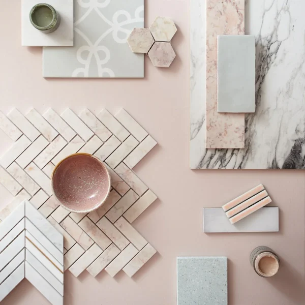 FIRED EARTH Aegean Pink Herringbone Mosaic - Image 5