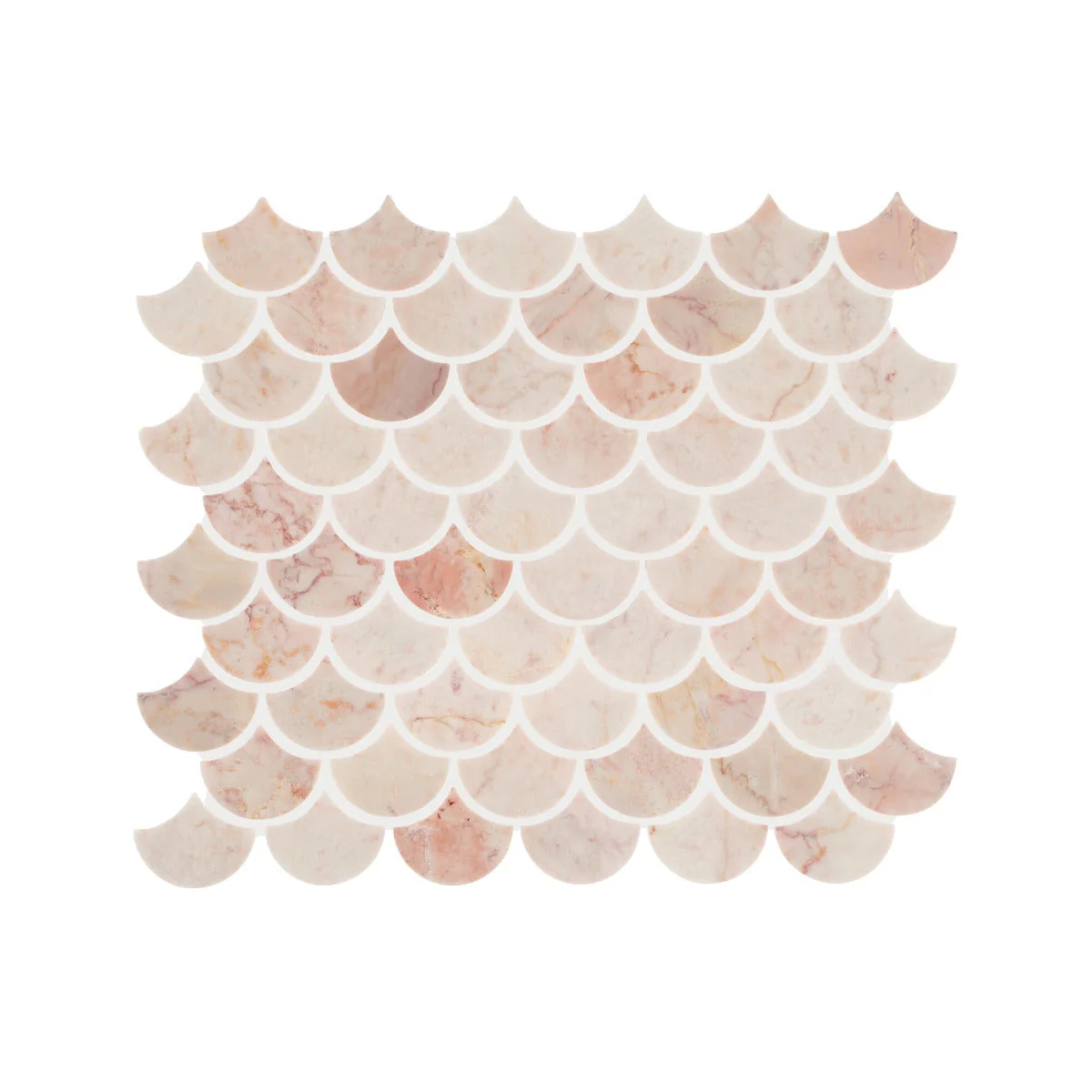 FIRED EARTH Aegean Pink Scallop Mosaic - Image 3