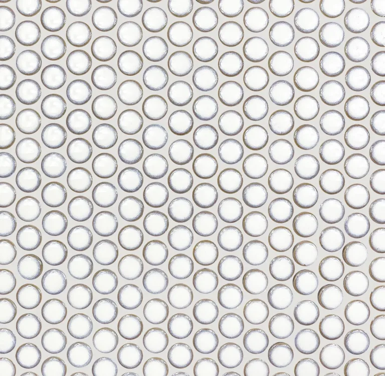 FIRED EARTH Copenhagen Penny Round White Mosaic