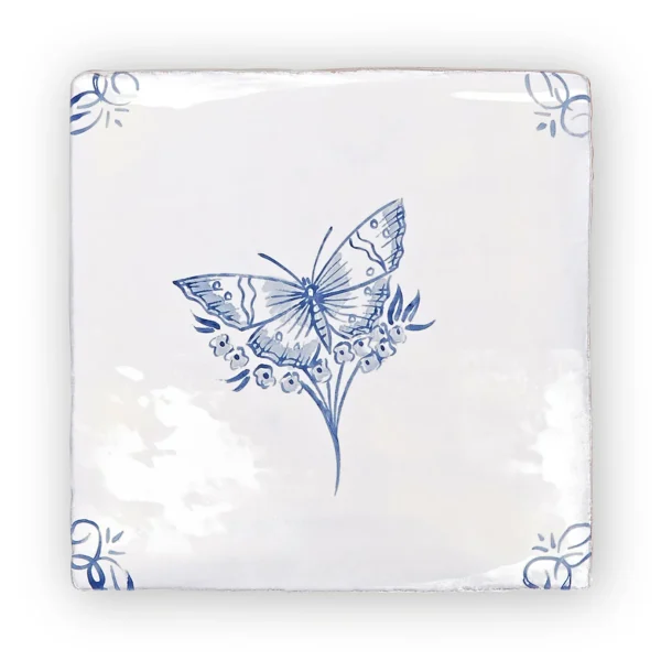 FIRED EARTH English Delft Butterfly 1