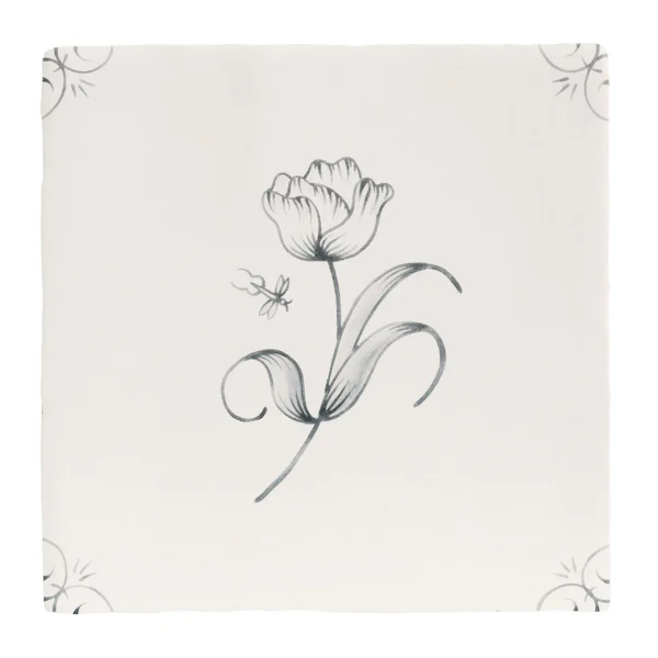 FIRED EARTH English Delft Charcoal Tulip - Image 2