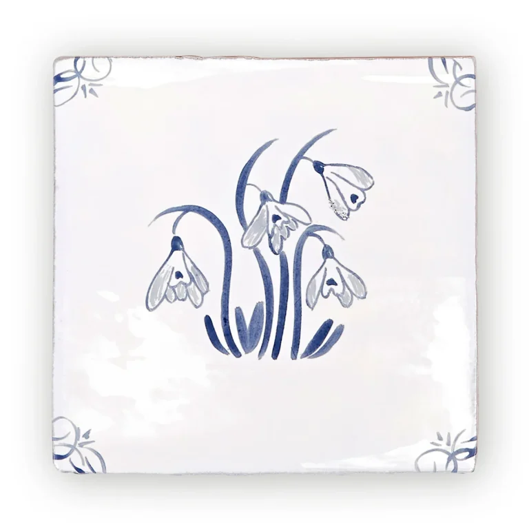 FIRED EARTH English Delft Snow Drop