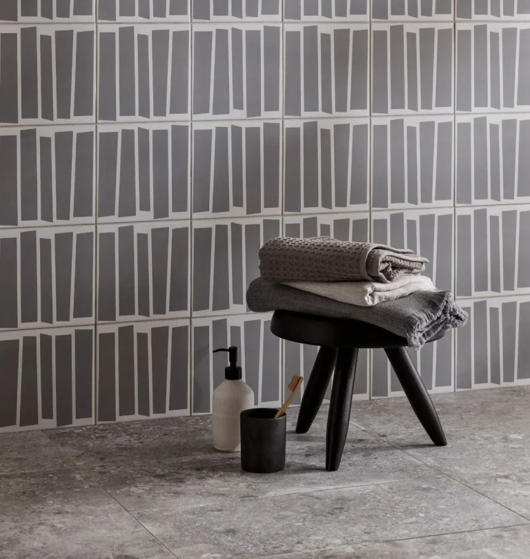FIRED EARTH Kelly Hoppen Strip Grey and White