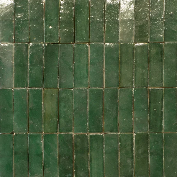FIRED EARTH Medina Moss Green Zellige Rectangle 50mm x 150mm - Image 3