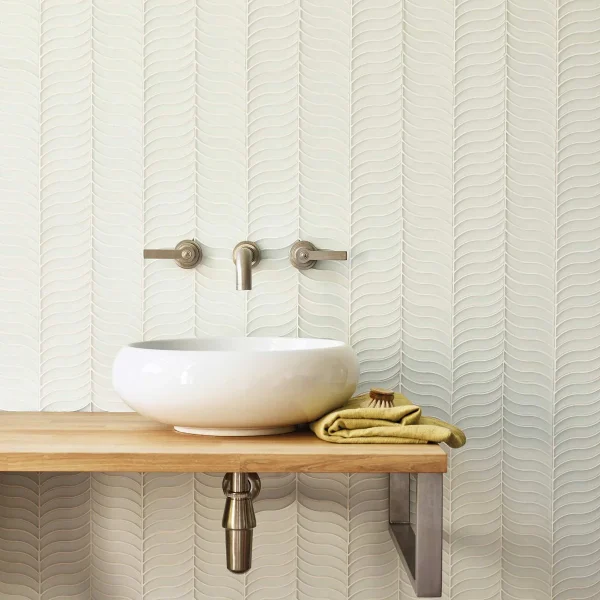 FIRED EARTH Nordic Glass Bergen Snow Mosaic - Image 2