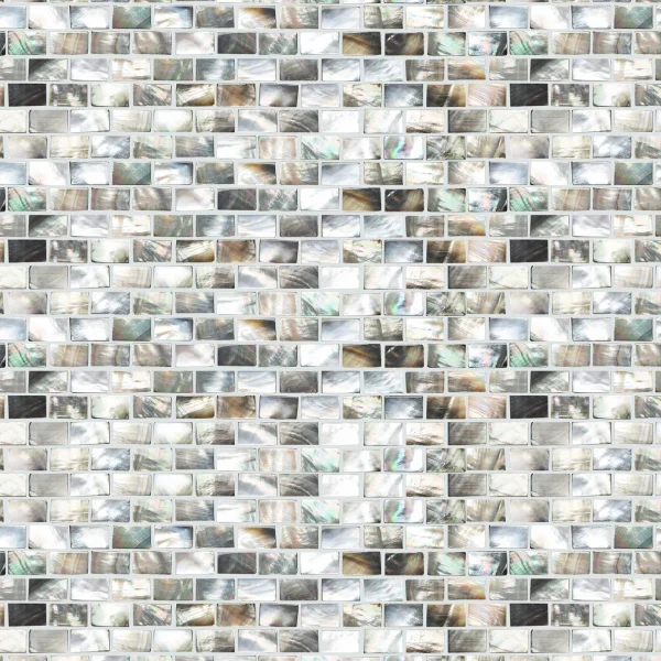 FIRED EARTH Mother of Pearl Black Rectangle Mosaic - Image 3