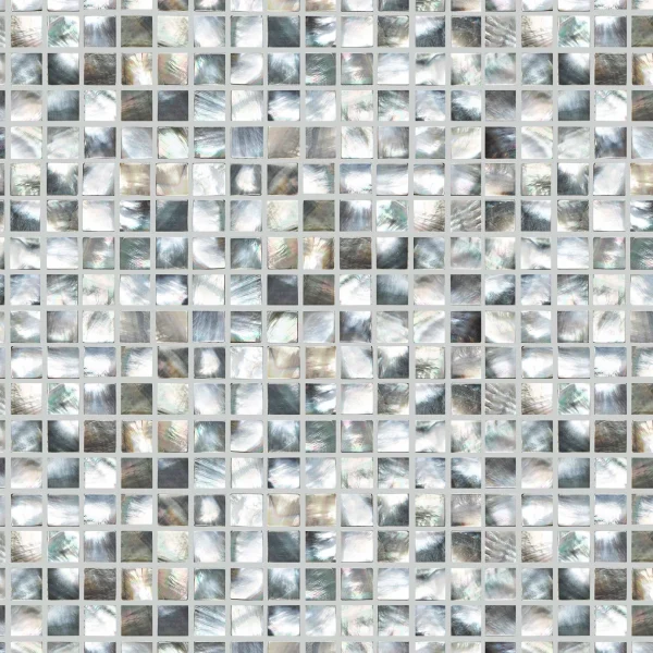 FIRED EARTH Mother of Pearl Black Square Mosaic - Image 2