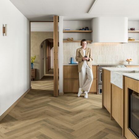 Quick-Step Impressive Design Herringbone - Charred Oak Laminate Flooring