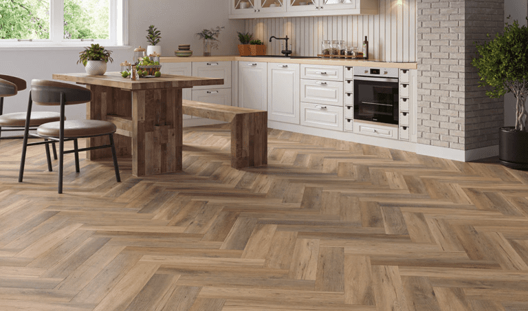 Montique Daintree Click Herringbone Marazion Oak Luxury Vinyl Tile