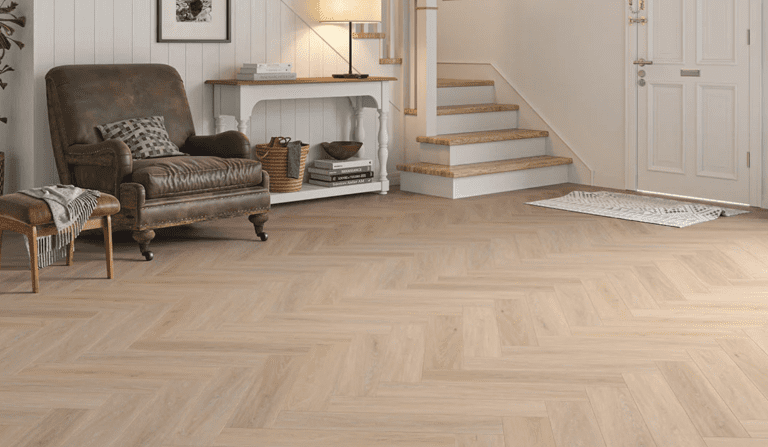Montique Daintree Click Herringbone Porthcurno Oak Luxury Vinyl Tile