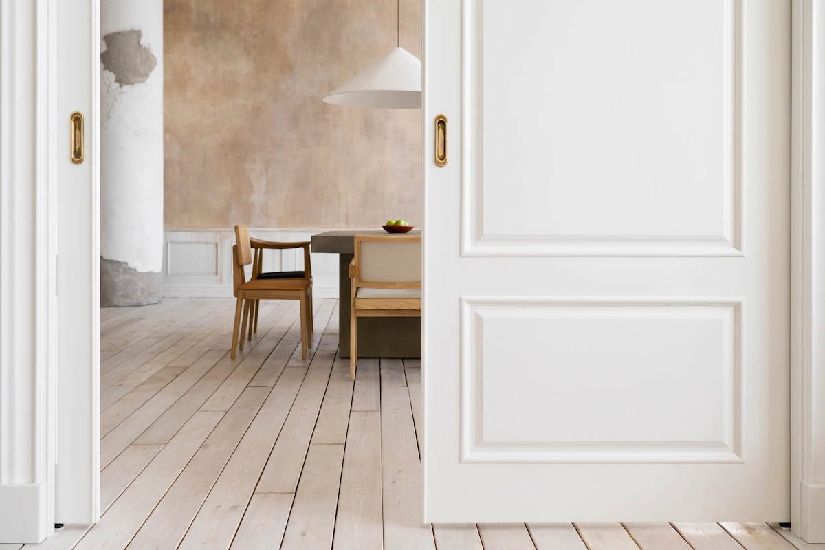 how to fit door bar between two floors